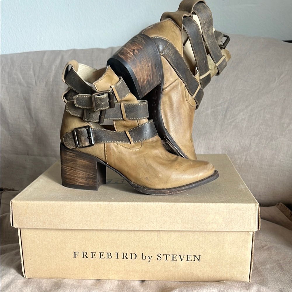 Freebird by Steven Tan Ankle Booties with Buckle Details